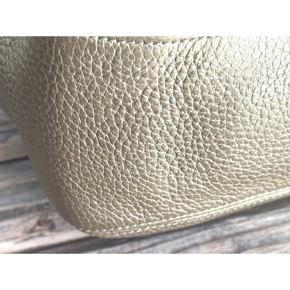 Brighton "Barbados" Gold Pebbled Leather Hobo Shoulder Bag with Braided Strap. - Picture 12 of 16